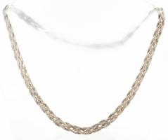 Ezüst(Ag) négy szálas fonott kígyó nyaklánc, jelzett, h: 43,5 cm, nettó: 11,9 g