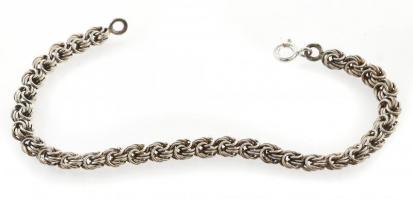 Ezüst(Ag) rózsaszemes karkötő, jelzett, h: 17,5 cm, nettó: 7,9 g