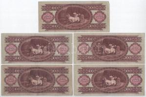 1957. 100Ft (5x) T:III,III- közte szép papír
Adamo F29
