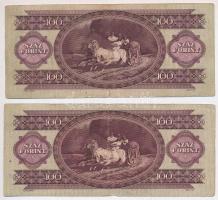 1957. 100Ft (5x) T:III,III- közte szép papír
Adamo F29