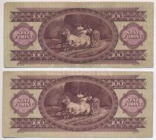 1957. 100Ft (5x) T:III,III- közte szép papír
Adamo F29