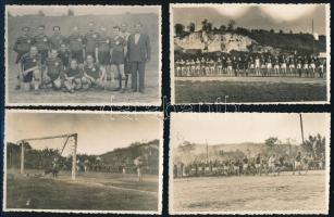 cca 1940-1950 Régi idők futballja, 4 db fotólap, 13,5x8,5 cm