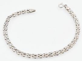 Ezüst(Ag) fantáziamintás karkötő, jelzett, h: 19,5 cm, nettó: 3,3 g