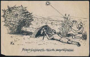 cca 1930 Klf jelzéssel: 3 db cserkész grafika. Ceruza, linómetszet, tus, papír. Jelzett. 12x16 cm-ig