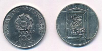 1980. 100Ft Cu-Ni "Szovjet-magyar közös űrrepülés" + 1985. 100Ft Cu-Ni "Kulturális Fó...