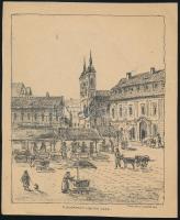 cca 1900 Tikáts Adolf (1872-?) Bp. V. Budapest Haltér Lithográfia. Papír. 16x19 cm