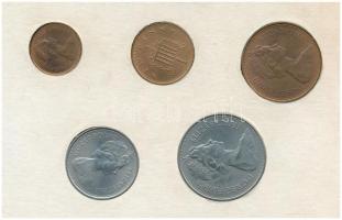 Nagy-Britannia 1968-1971. 1/2p-10P (5xklf) Nagy-Britannia első decimális érméi forgalmi összeállítás kartonlapon, leírással, eredeti műanyag tokban T:1,1-  Great Britain 1968-1971. 1/2 Penny - 10 New Pence (5xdiff) Britains first Decimal Coins coin set in cardboard with description, in original plastic case C:UNC,AU