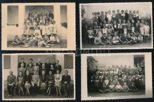 cca 1946-1970 Iskolai osztályképek, csoportképek, 16 db fotó, közte feliratozottak, 14x9 cm körül