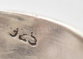 Ezüst(Ag) gyűrű gyöngyház, citrin és ametiszt díszítéssel, jelzett, méret: 53, bruttó: 7,86 g