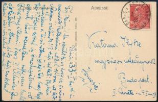 1933 Lyka Antal (1908-1976) FTC labdarúgó saját kézzel írt lapja Párizsból / Hungarian football player's autograph postcard from Paris