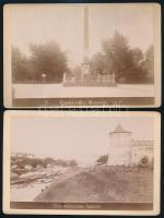 cca 1880 Cári orosz, grúz, kaukázusi városok 18 db keményhátú fotó feliratozva 16x10 cm / cca 1880 R...