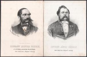 cca 1860 10 db litográfia híres magyar és külföldi politikusok, tudósok portréjáival. Marastoni Józs...