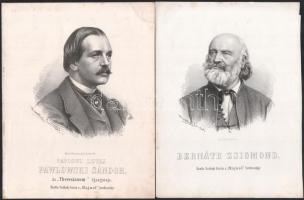 cca 1860 10 db litográfia híres magyar és külföldi politikusok, tudósok portréjáival. Marastoni Józs...