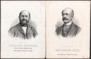 cca 1860 10 db litográfia híres magyar és külföldi politikusok, tudósok portréjáival. Marastoni Józs...