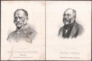 cca 1860 10 db litográfia híres magyar és külföldi politikusok, tudósok. katonatisztek portréjáival....