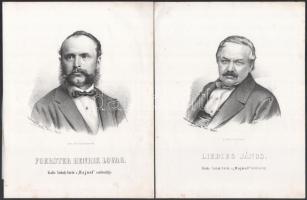 cca 1860 10 db litográfia híres magyar és külföldi politikusok, tudósok. katonatisztek portréjáival....