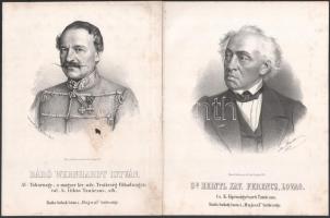 cca 1860 10 db litográfia híres magyar és külföldi politikusok, tudósok. katonatisztek portréjáival....
