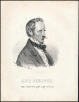 cca 1860 10 db litográfia híres magyar és külföldi politikusok, tudósok. portréjáival. Marastoni Józ...