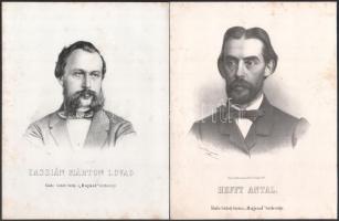 cca 1860 10 db litográfia híres magyar és külföldi politikusok, tudósok. portréjáival. Marastoni Józ...