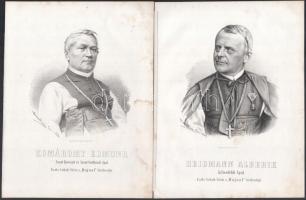 cca 1860 10 db litográfia híres magyar és külföldi politikusok, tudósok. portréjáival. Marastoni Józ...