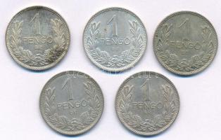 1938. 1P Ag (5x) T:1-,2 patina  Adamo P6