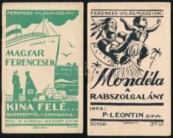 1942-1944 Ferences Világmissziók, 4 db füzet, a borítókon Márton Lajos grafikáival