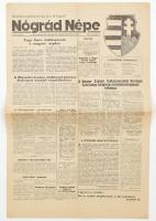 1956 Nógrád Népe, a Nógrád megyei Forradalmi Nemzeti Bizottság lapja I. évf. 3. sz., 1956. november 2., benne a forradalom híreivel, 2 p.