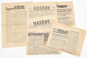 1956 október-november 10 db vegyes újság, közte több a forradalom híreivel