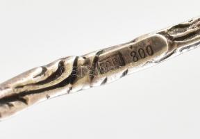 Ezüst(Ag) havasi gyopár díszkanál, jelzett, h: 10,5 cm, nettó: 9,42 g