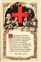 1917 Búcsúzik az ó esztendő. Vöröskeresztes újévi üdvözlet / WWI Austro-Hungarian K.u.K. military Red Cross propaganda, New Year greeting s: Földes (non PC) (EK)