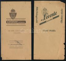 cca 1930 3 db szivarka csomagolás (Levente, Symphonia), M. Kir. Dohányjövedék, vegyes állapotban, 20x10 cm
