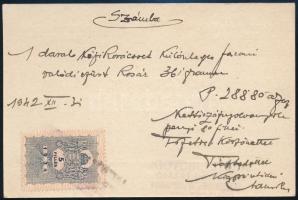 Kígyóri utódai: órás és ékszerészek Budapest IV. reklámos számla 13x8 cm