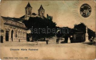 Máriaradna, Radna; tér, templom. Zeitler Lajos kiadása / square, church (EB)