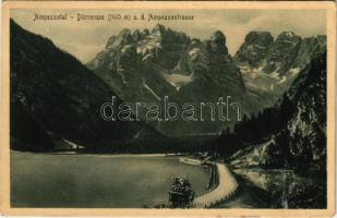 1911 Ampezzotal, Valle dAmpezzo (Südtirol); Dürrensee u. d. Ampezzostrasse / Lago di Landro / lake, road (EK)
