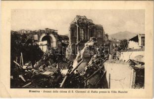Messina, Avanzi della chiesa di S. Giovanni di Malta presso la Villa Mazzini / ruins after the earthquake (EB)