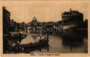 1930 Roma, Rome; Il Tevere e Castel S. Angelo / bridge, castle (EK)