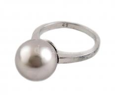 Misaki ezüst (Ag) gyűrű, igazgyönggyel jelzett, eredeti dobozában m: 51, 4,6 g
