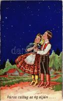 1942 Páros csillag az ég alján... Magyar folklór művészlap / Hungarian folklore art postcard s: Pammer (EK)