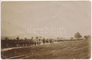 Osztrák-magyar katonák és katonai zenekar / Austro-Hungarian K.u.K. military, soldiers and military band. photo (fa)