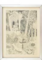 Berki Viola (1932-2001): Lovagkaland. rézkarc, papír, jelzett, sorzsámozott 93/100. 24x36 cm Üvegezett keretben