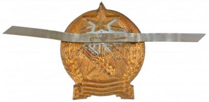 ~1940-1950. Rákosi-címeres zománcfestett Br sapkajelvény (41x36mm) T:2