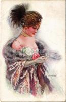 1917 Lady art postcard. ERKAL Künstler-Serie 307/4. s: Usabal (EB)