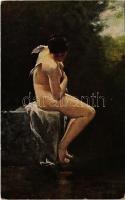 Akt / Erotic nude lady art postcard s: Prof. Rasch (EK)