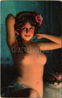 Erotic nude lady art postcard (EK)