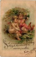 1901 Children art postcard. litho (Rb)