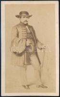 cca 1860 Deák Ferenc vizitkártya méretű fénnyomat 6,5x10,5 cm