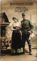 Imádkozom érted... Első világháborús osztrák-magyar romantikus katonai lap / WWI K.u.k. military romantic postcard (Rb)