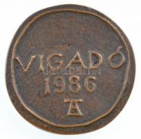 Asszonyi Tamás (1942-) 1986. "Vigadó 1986" kétoldalas, öntött bronz emlékérem (41mm) T:1-