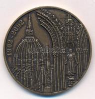 2002. "Steindl Imre 1839-1902 - A magyar történelem nagy alakjai" kétoldalas bronz emlékér...