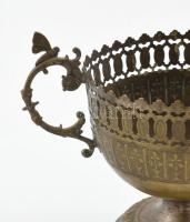 Kétfüles fém tartó, 2 db, kopásnyomokkal, m: 12 cm